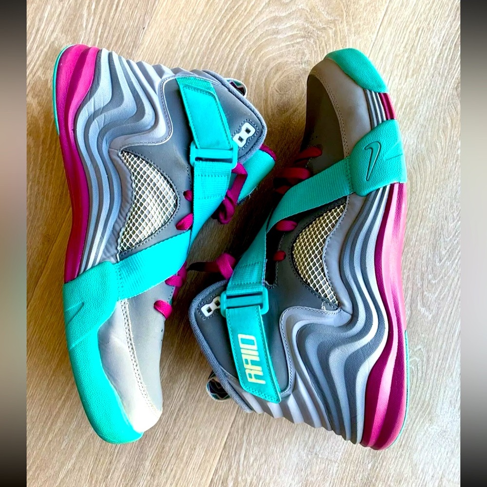 Nike Lunar Raid Sneakers Mens 12 Cool Grey Hyper Jade Bright Mango 654480